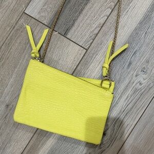 Vibrant Yellow Crossbody Bag with Chain Strap